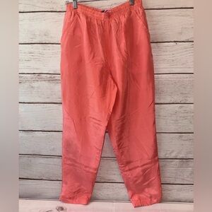 Vintage 90s Beautéx High-Waisted Silk Pants Size M Coral Color Freakishly Soft